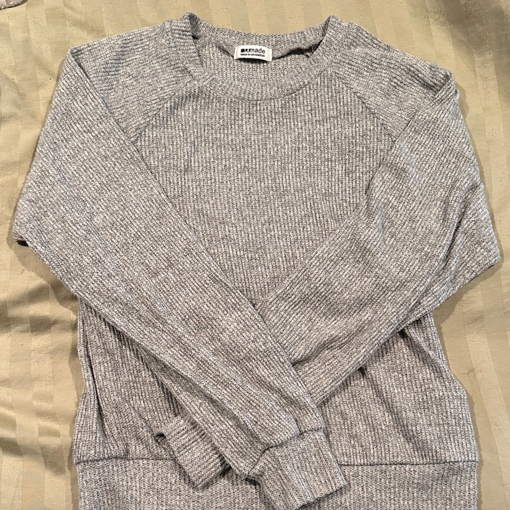 LA Made Heather Gray Knit Top